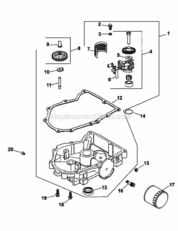 Cv18s-61573 Oil Pan & Lubrication Diagram and Parts List for M48-KHS 53AB5B5M750 Cub Cadet Sprayer